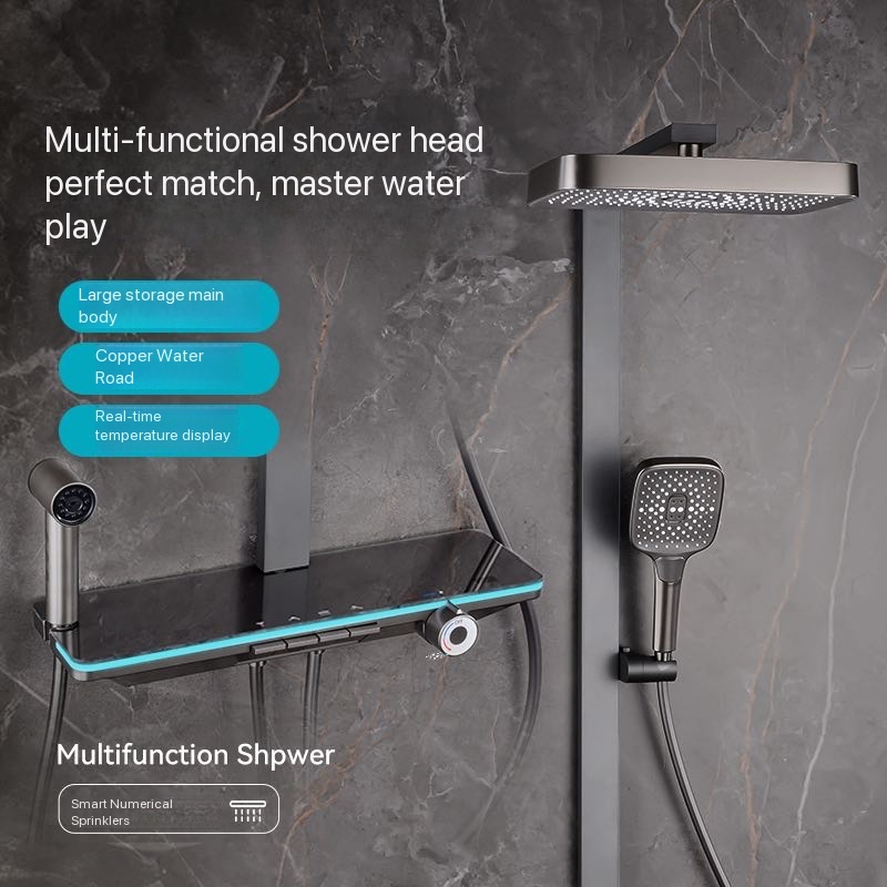 Plumbing - Set Doccia Completo con Pulsanti Grigi